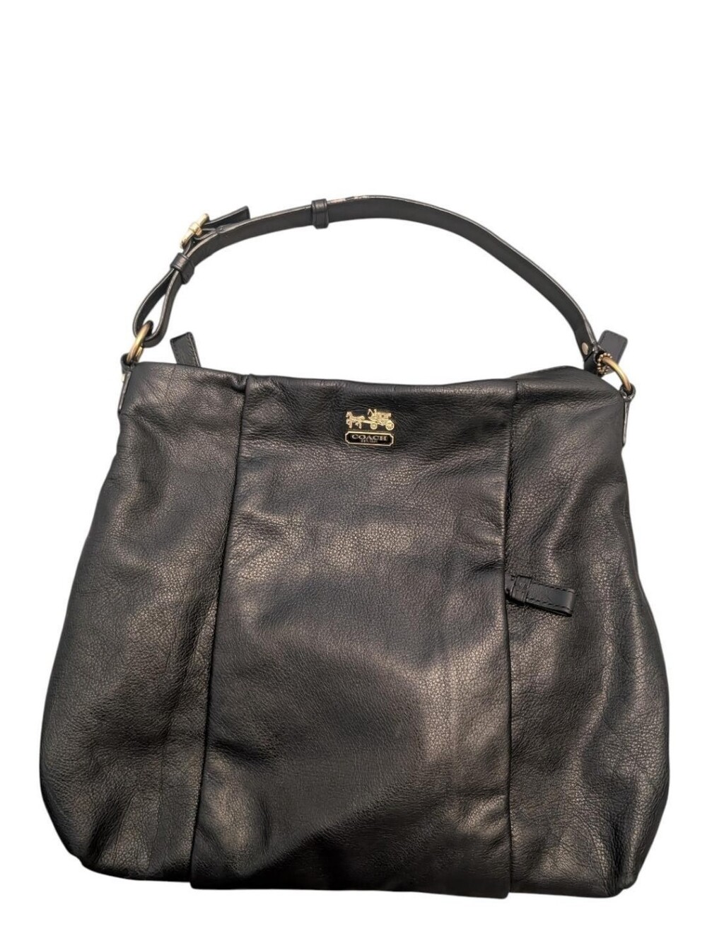 Coach Black Leather Shoulder Satchel Bag